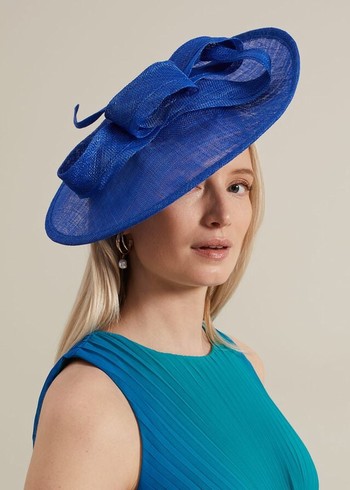 Phase Eight Midi Double Twist Disc Fascinator Hats Deep Blue USA | 3706859-AP